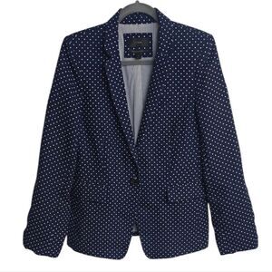 J. Crew Navy Blazer with White Polka Dots